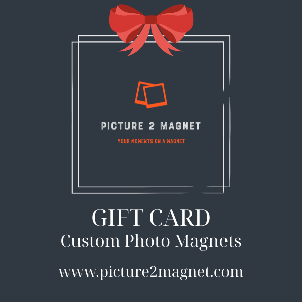 Gift card for Picture 2 Magnet service on a dark background